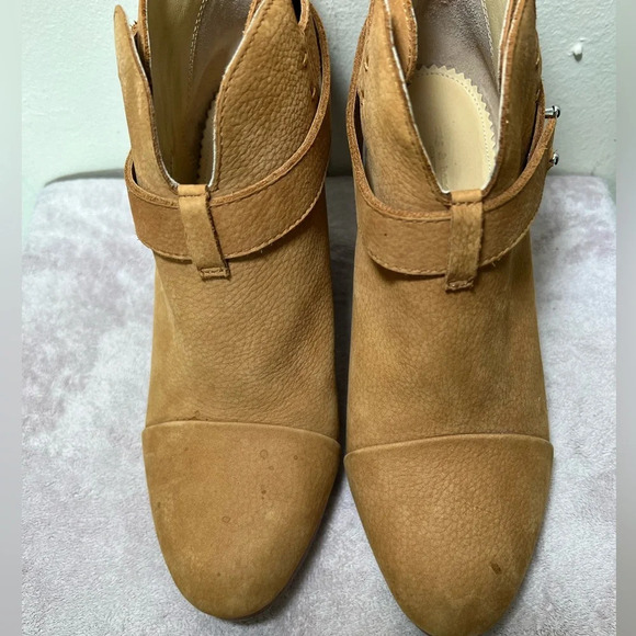 Rag & Bone Harrow Boot Tan Nubuck Booties Suede Leather Block Heel Size 39 - Picture 7 of 12